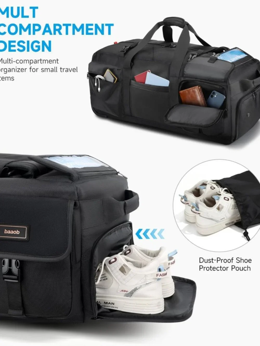 Extra Large 120L Rolling Duffel Bag with Wheels, Waterproof Travel Luggage